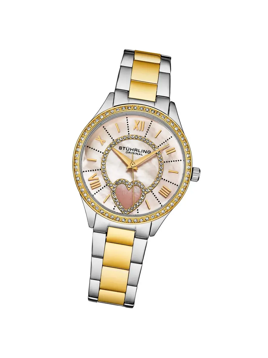 Женские часы Stuhrling Original Symphony Quartz с белым циферблатом M17175 — изображение 2 из 3, оттенок желтый золотистый