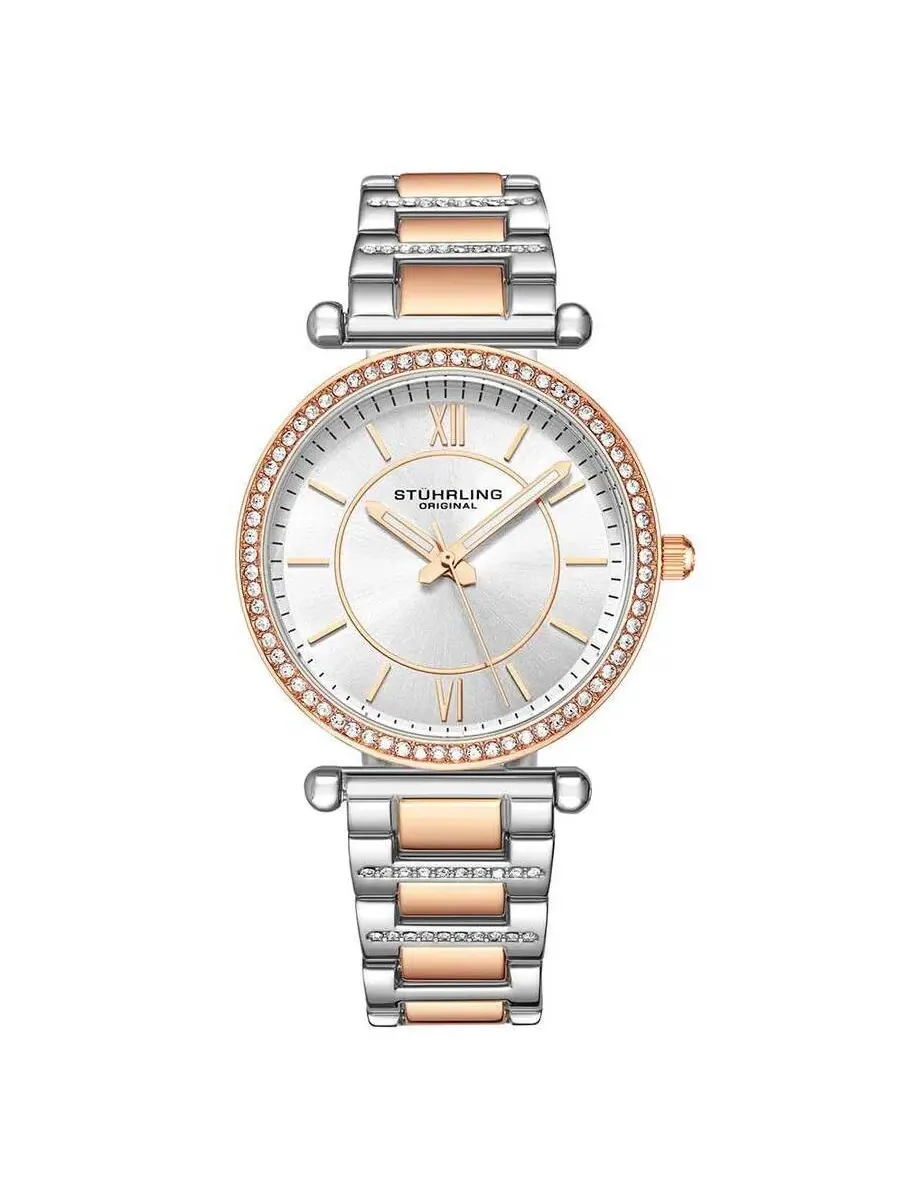 Женские часы Stuhrling Original Symphony с серебристым циферблатом M15613 — изображение 1 из 1, оттенок розовый золотистый