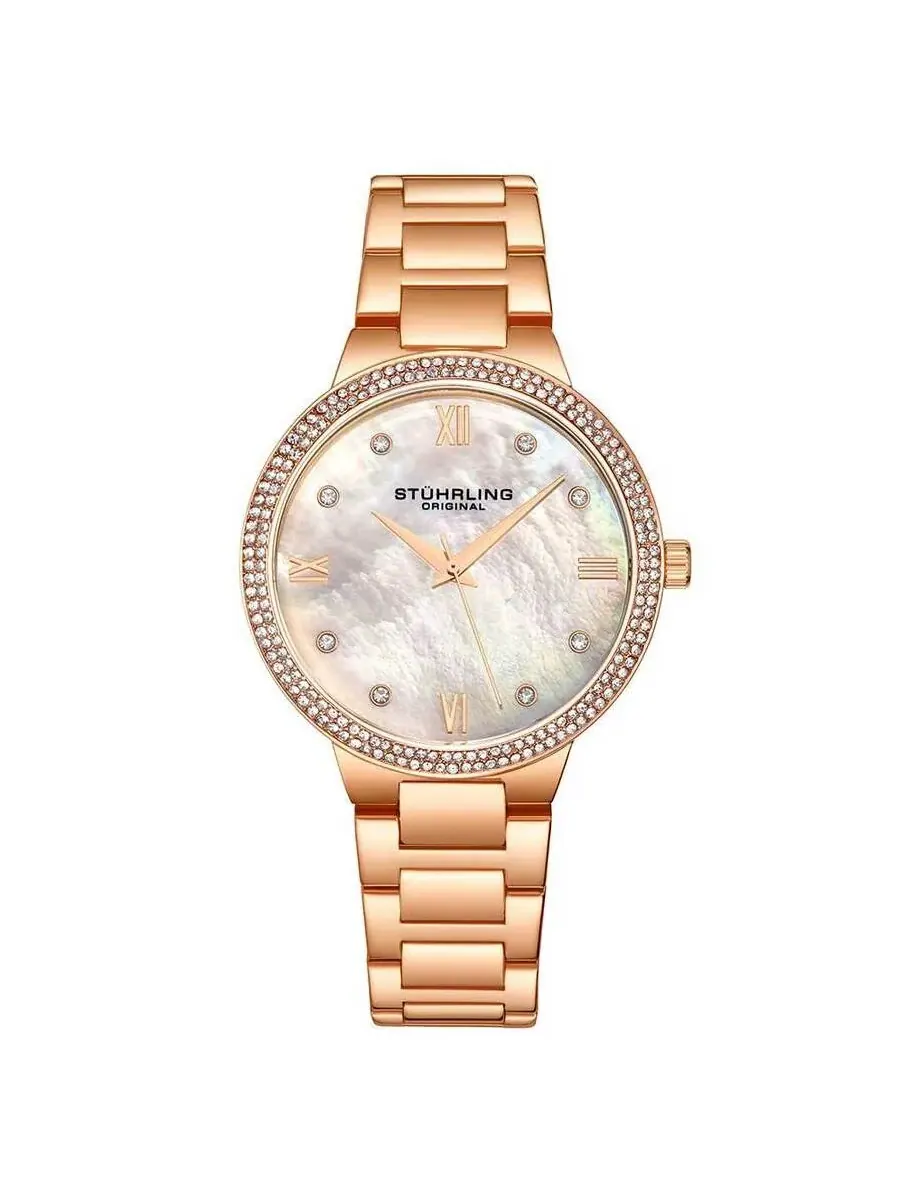 Женские часы Stuhrling Original Symphony с серебристым циферблатом M15622 — изображение 1 из 1, оттенок розовый золотистый