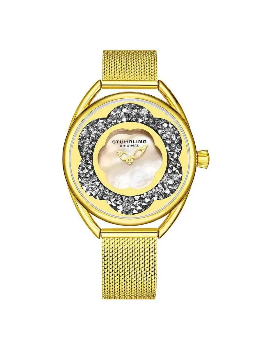 Женские часы Stuhrling Original Symphony с белым циферблатом, модель M15599 — изображение 1 из 1, оттенок желтый золотистый