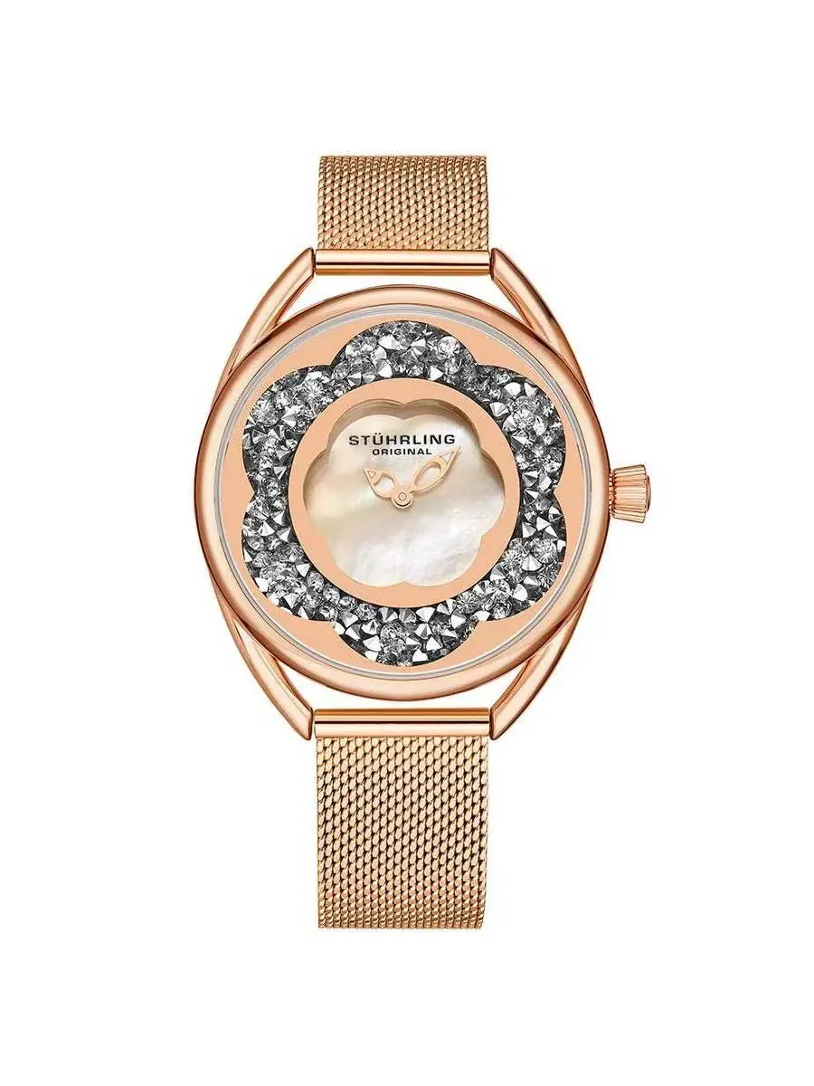 Женские часы Stuhrling Original Symphony с белым циферблатом M15600 — изображение 1 из 1, оттенок розовый золотистый