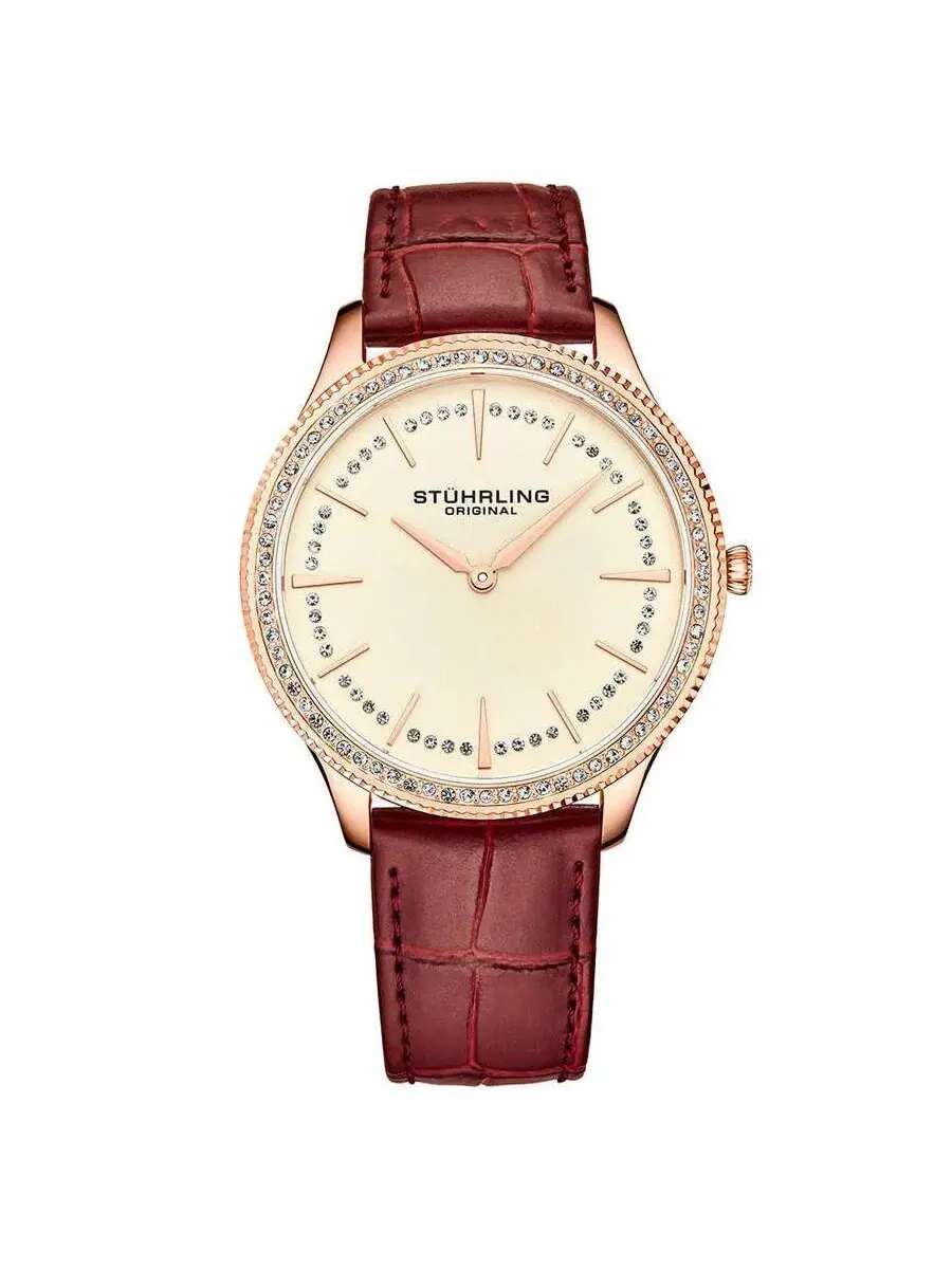 Женские часы Stuhrling Original Symphony с белым циферблатом, модель M15887 — изображение 1 из 1, оттенок розовый золотистый