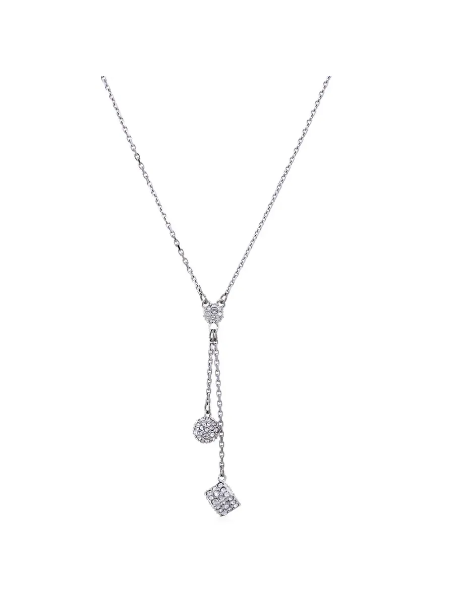 Подвеска Swarovski Dextera Шар и Куб Родий Блестящий Кристалл — изображение 1 из 4, оттенок белый
