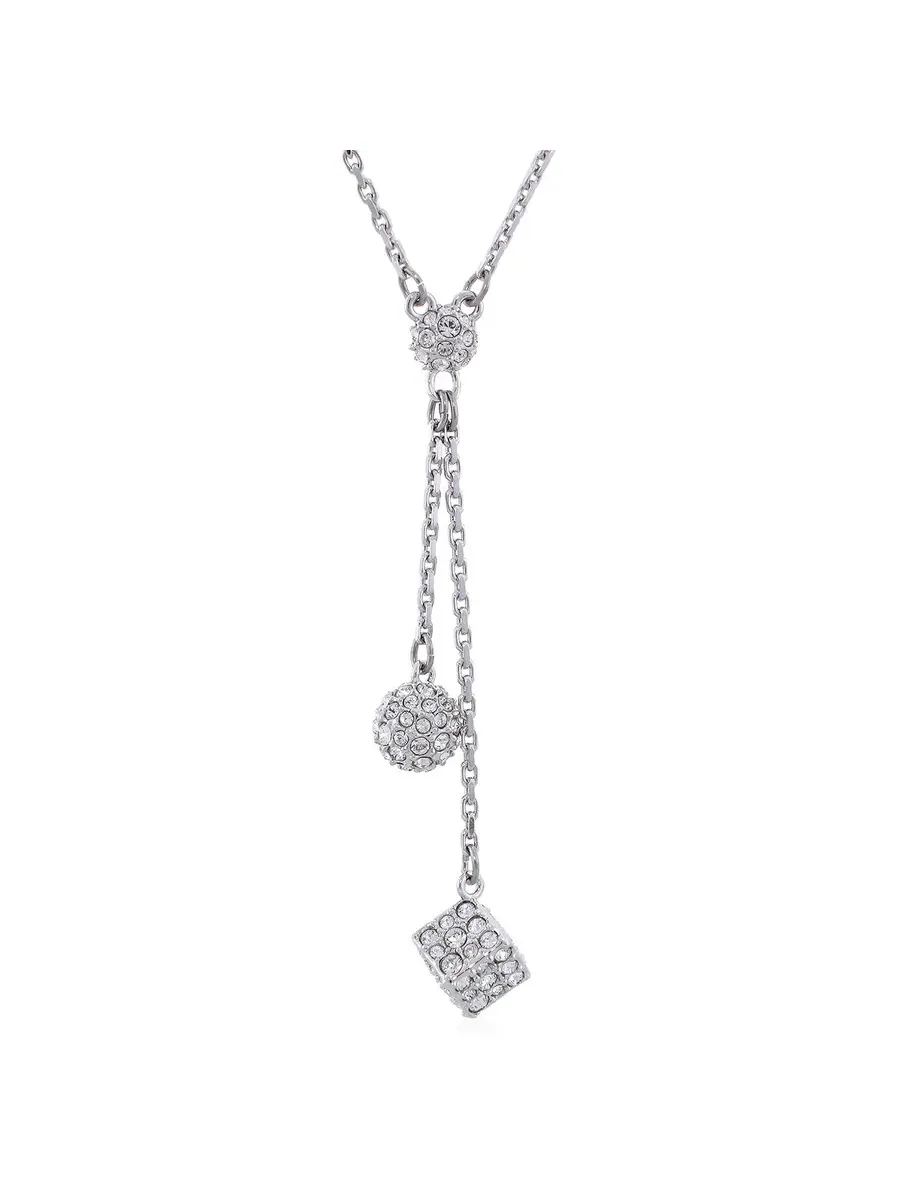 Подвеска Swarovski Dextera Шар и Куб Родий Блестящий Кристалл — изображение 2 из 4, оттенок белый