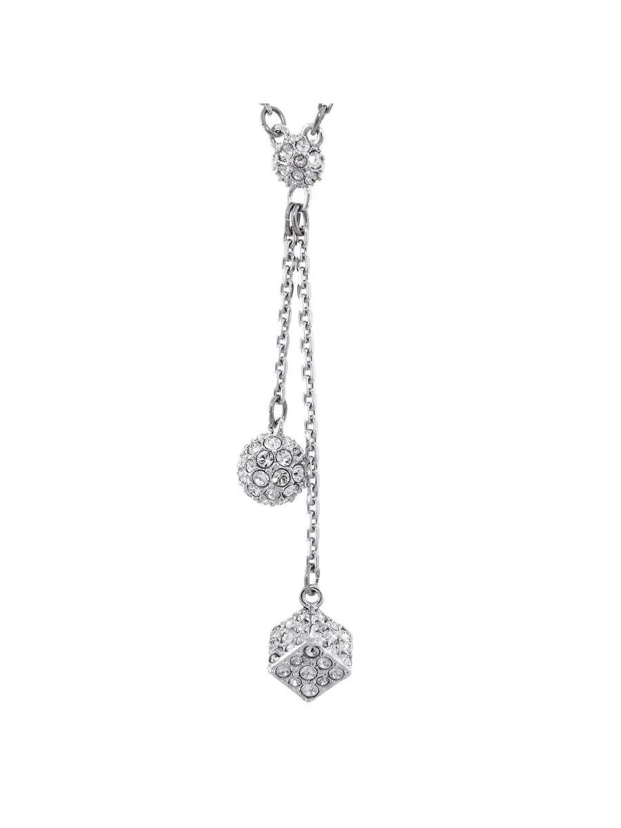 Подвеска Swarovski Dextera Шар и Куб Родий Блестящий Кристалл — изображение 3 из 4, оттенок белый