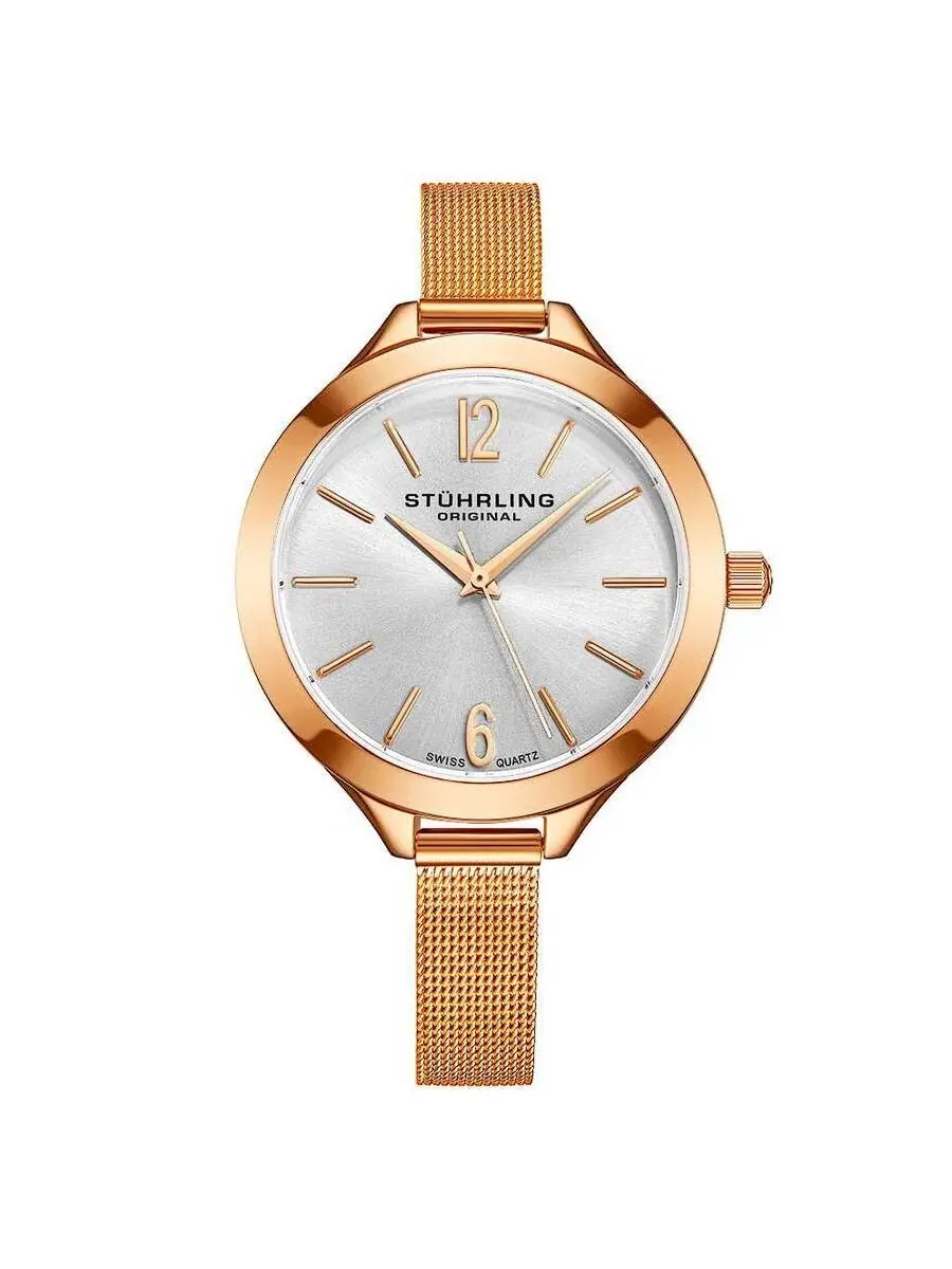 Женские часы Stuhrling Original Vogue с серебристым циферблатом M15326 — изображение 1 из 1, оттенок розовый золотистый