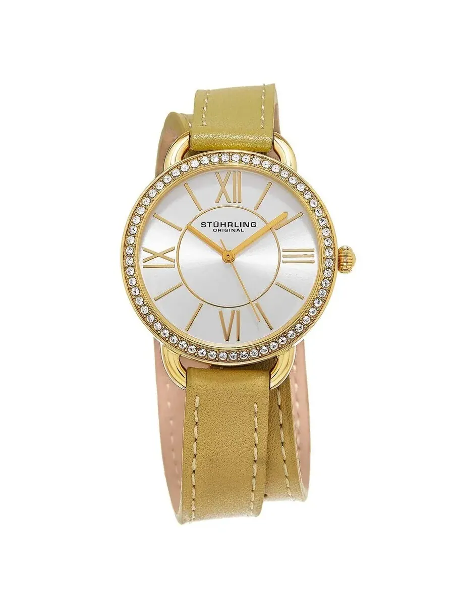 Женские часы Stuhrling Original Vogue с серебристым циферблатом M15338 — изображение 1 из 1, оттенок желтый золотистый