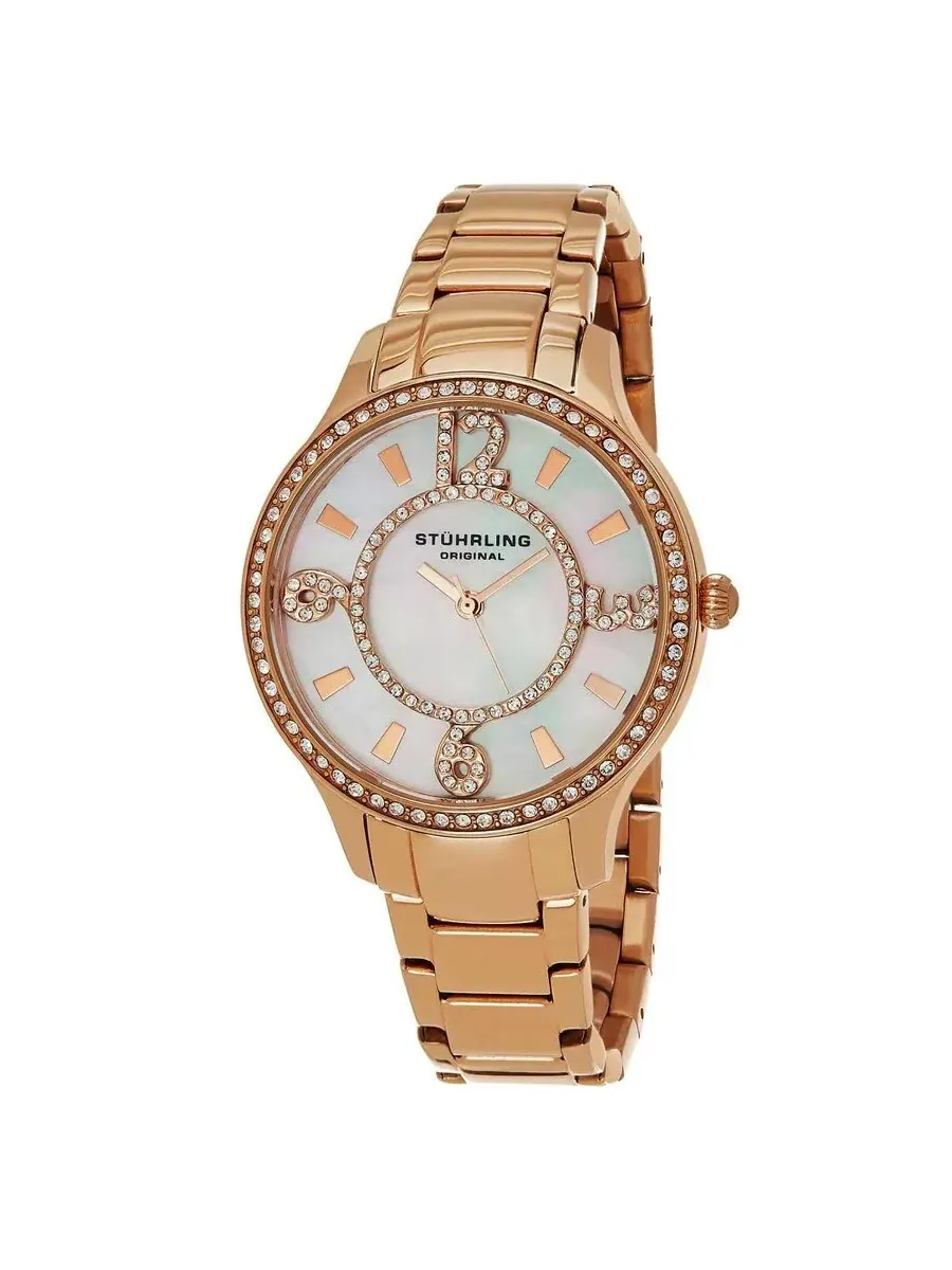 Женские часы Stuhrling Original Vogue с белым циферблатом, модель M15309 — изображение 1 из 1, оттенок розовый золотистый