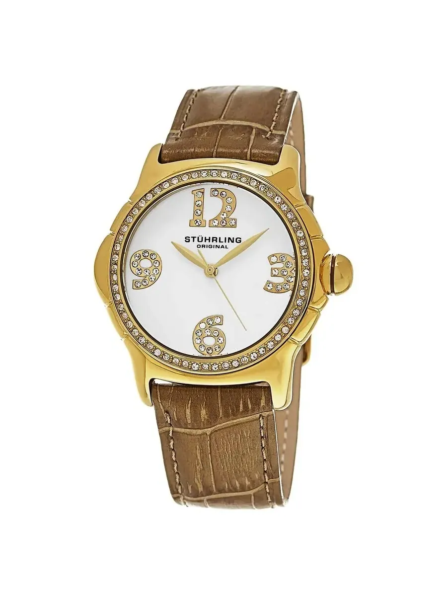 Женские часы Stuhrling Original Vogue с белым циферблатом M15345 — изображение 1 из 1, оттенок желтый золотистый