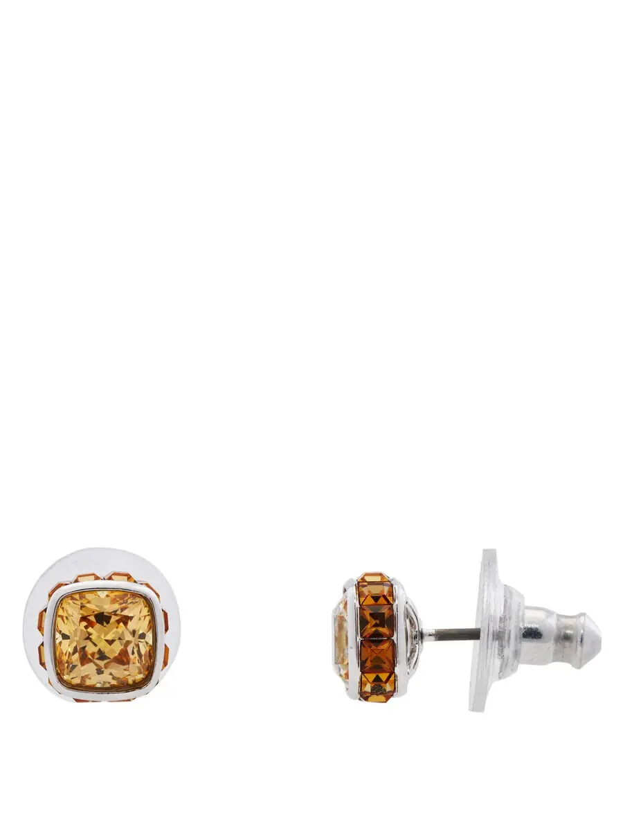 Серьги-гвоздики Swarovski с камнем месяца, новый родий — изображение 2 из 3, оттенок серебристый