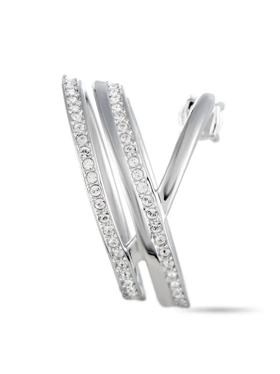 Кольцо Swarovski с кристальными завихрениями с родиевым покрытием — изображение 3 из 6, оттенок мульти