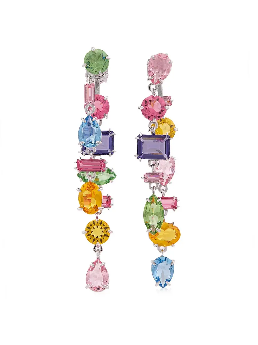Ассиметричные каплевидные серьги Swarovski Gema