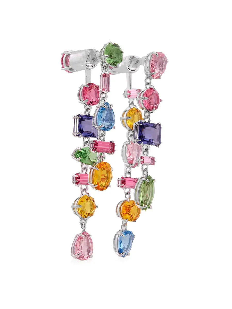 Ассиметричные каплевидные серьги Swarovski Gema — изображение 2 из 3, оттенок мульти