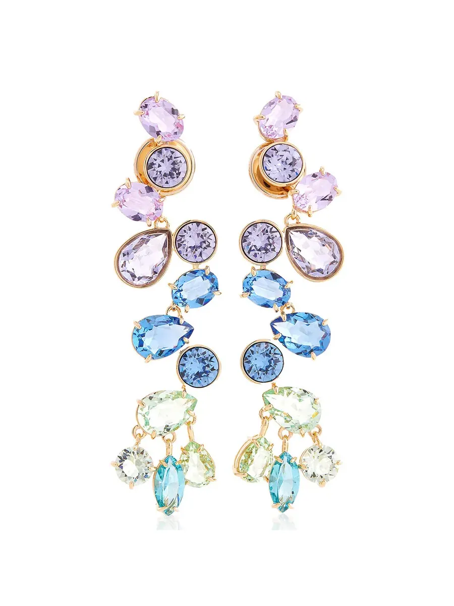 Серьги Swarovski Gema с кристаллами в золоченом покрытии — изображение 1 из 3, оттенок мульти