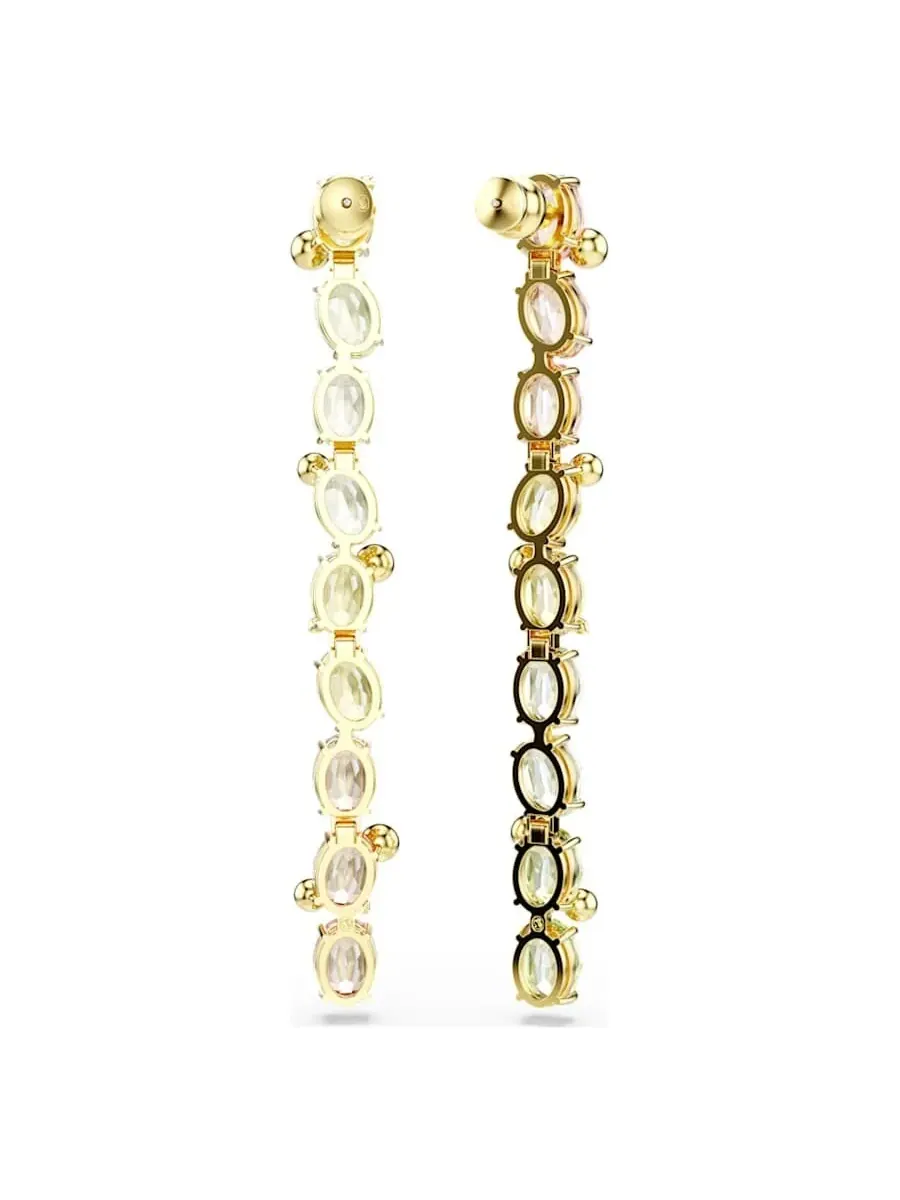 Длинные золотые серьги с кристаллом Swarovski Gema — изображение 3 из 3, оттенок мульти
