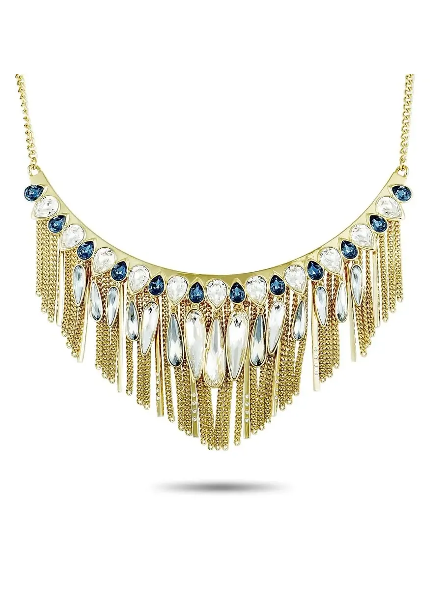 Кристаллическое ожерелье Swarovski Gipsy с желтым золотым покрытием — изображение 1 из 4, оттенок мульти