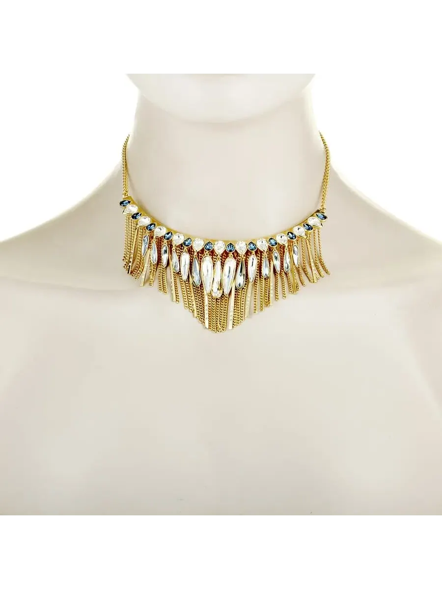 Кристаллическое ожерелье Swarovski Gipsy с желтым золотым покрытием — изображение 2 из 4, оттенок мульти