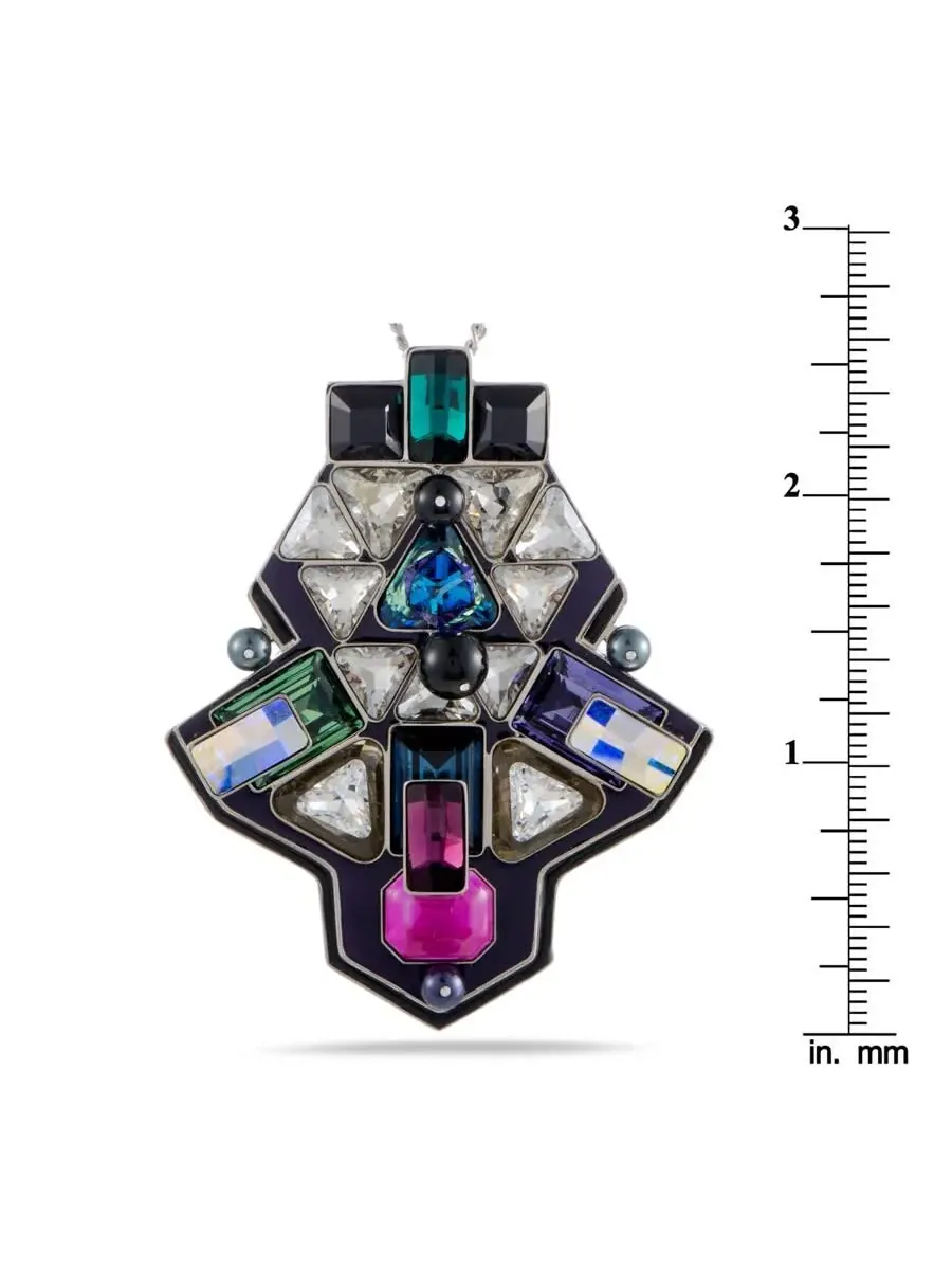 Подвеска из многоцветного геометрического кристалла Swarovski Buzz на длинной цепочке — изображение 4 из 5, оттенок мульти