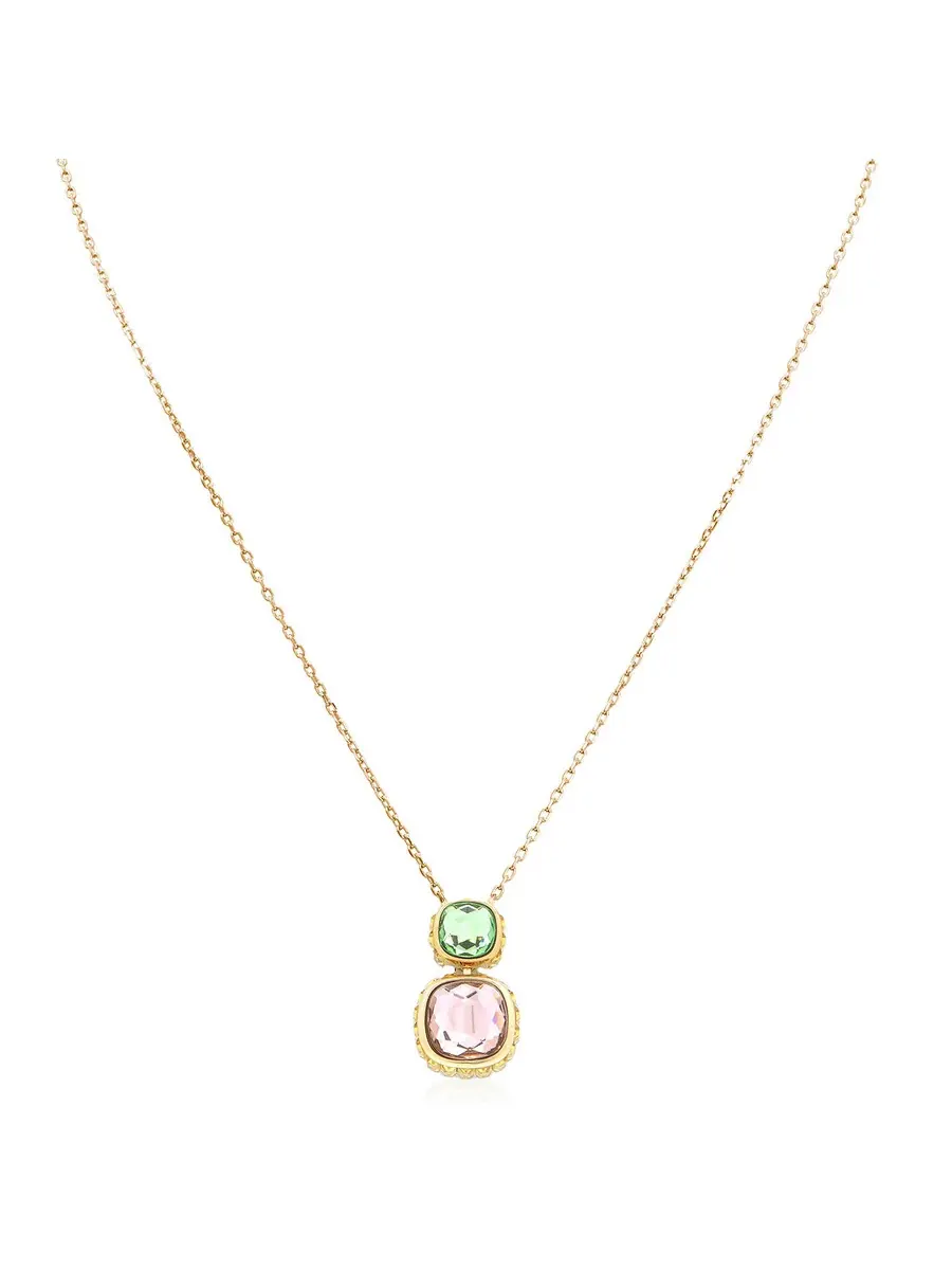 Кулон с подушкообразным камнем Swarovski Chroma на цепочке — изображение 1 из 4, оттенок мульти