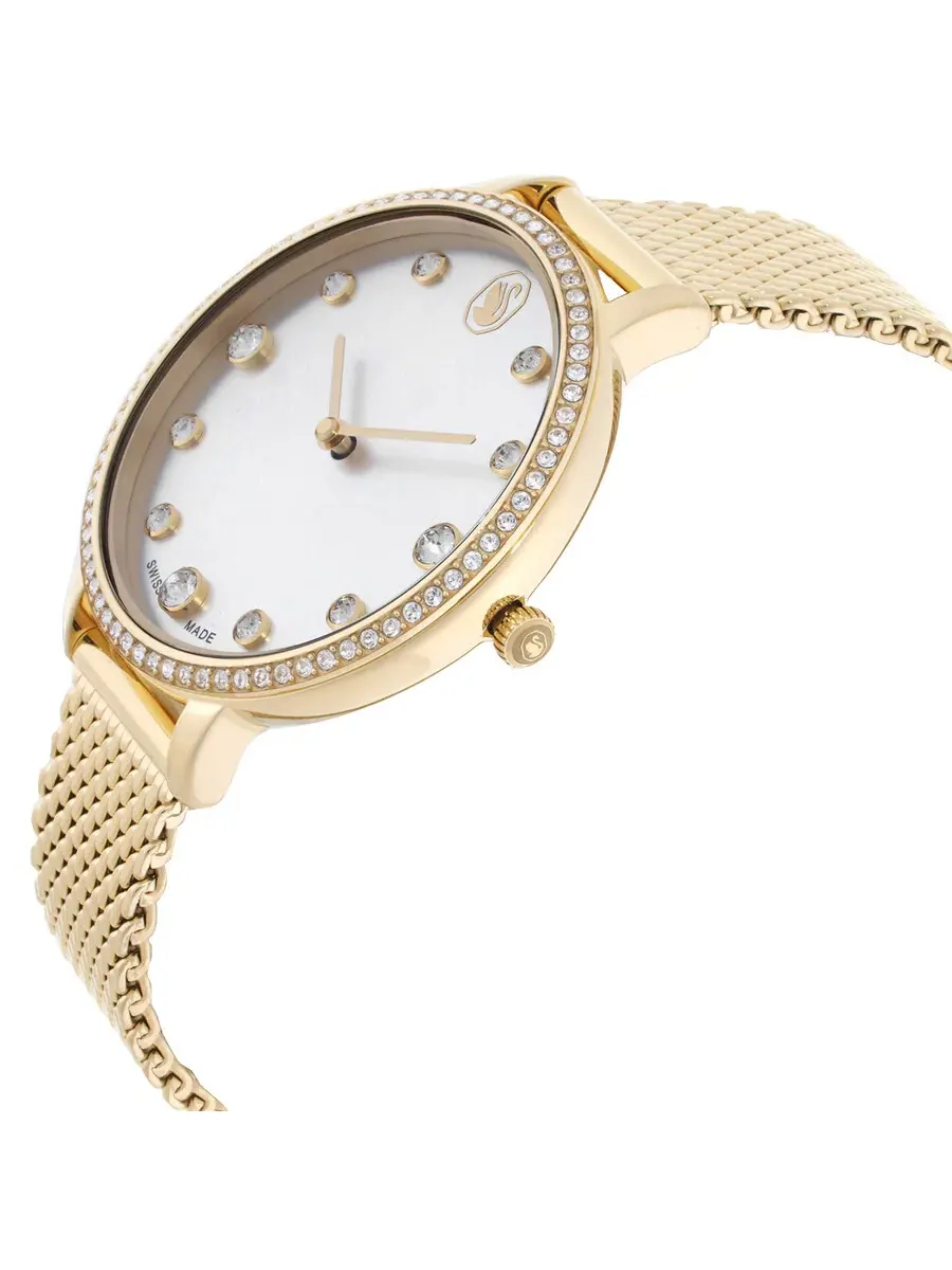 Женские часы Swarovski Clarica с кварцевым механизмом, кристаллы, модель 5740823 — изображение 2 из 3, оттенок золотистый