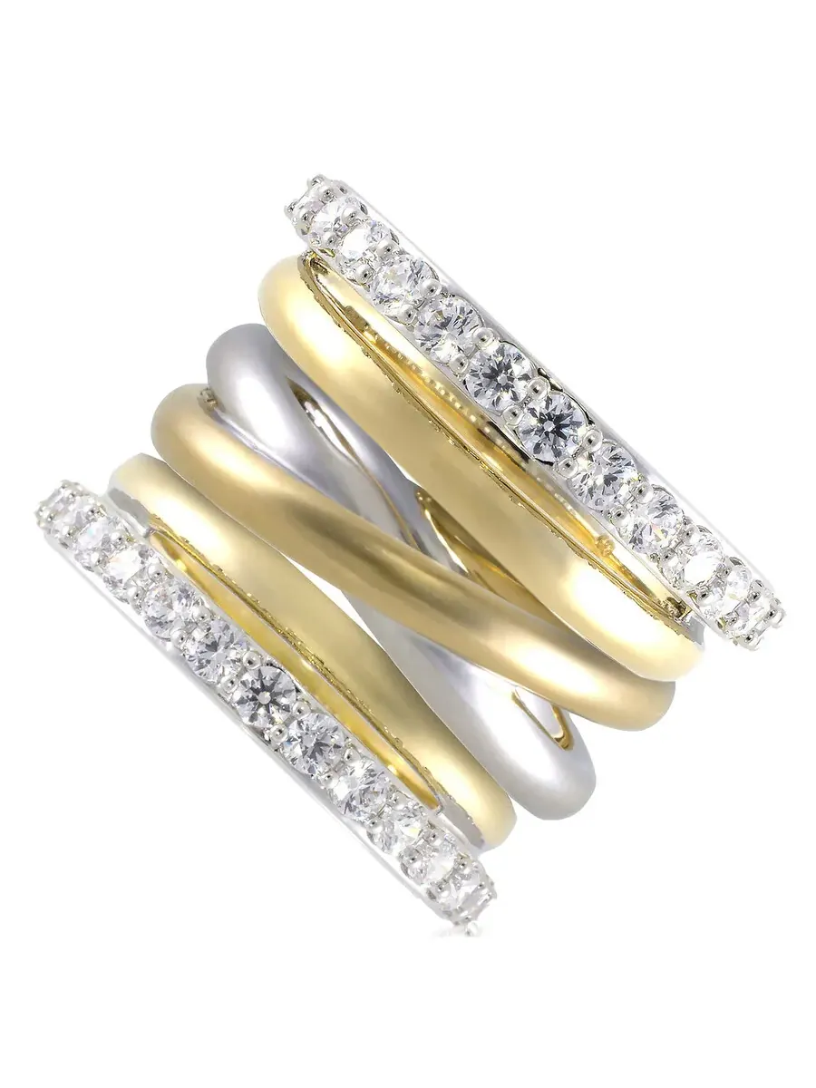 Коктейльное кольцо Swarovski Hyperbola — изображение 1 из 3, оттенок золотистый/белый
