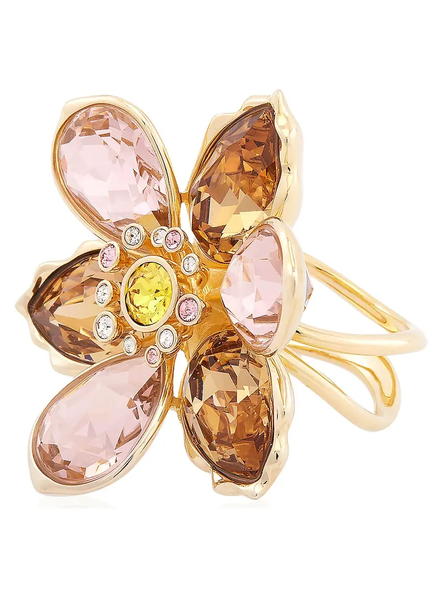 Кольцо с цветочным мотивом Idyllia от Swarovski, позолоченное — изображение 1 из 4, оттенок мульти
