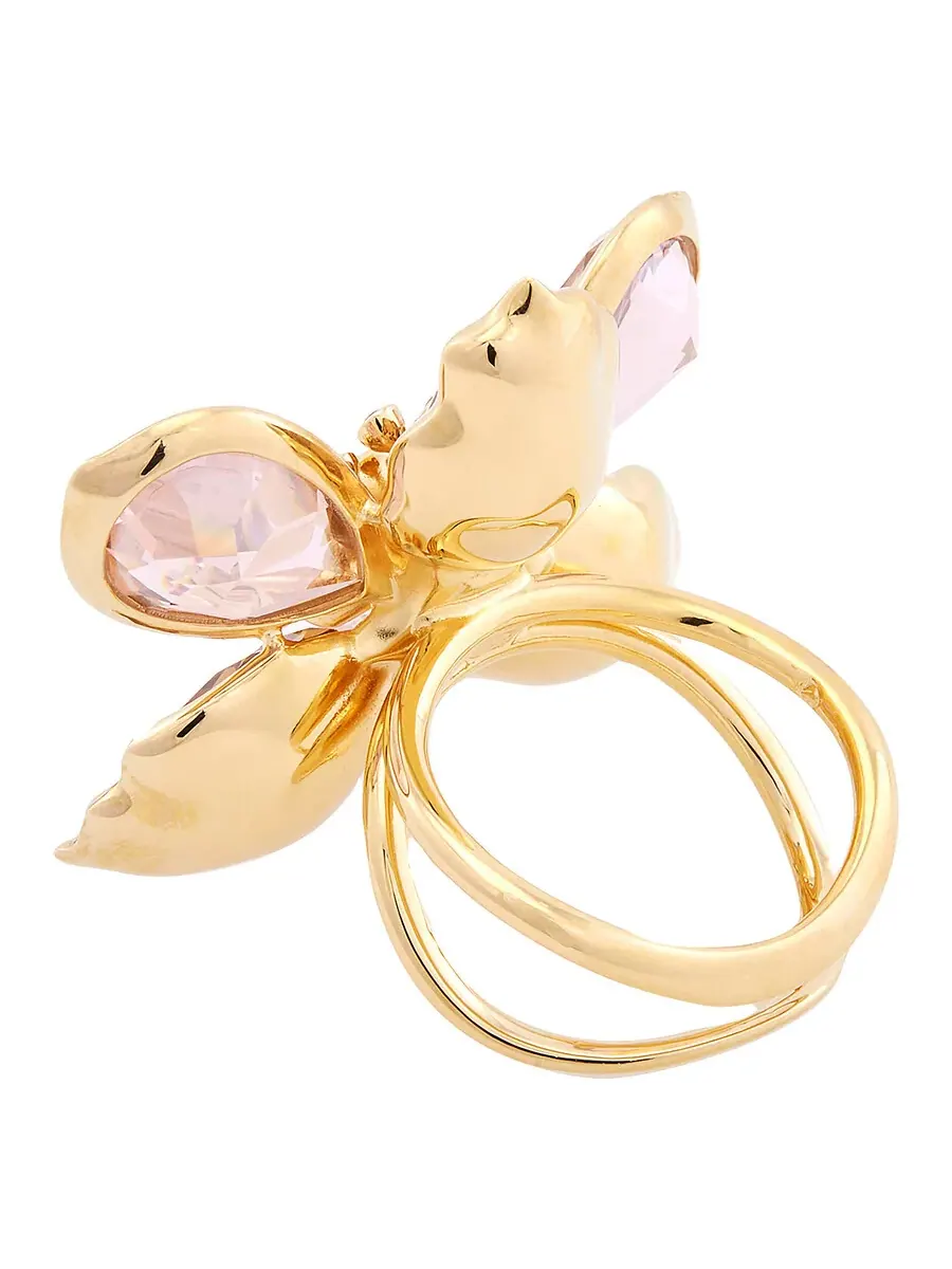 Кольцо с цветочным мотивом Idyllia от Swarovski, позолоченное — изображение 4 из 4, оттенок мульти