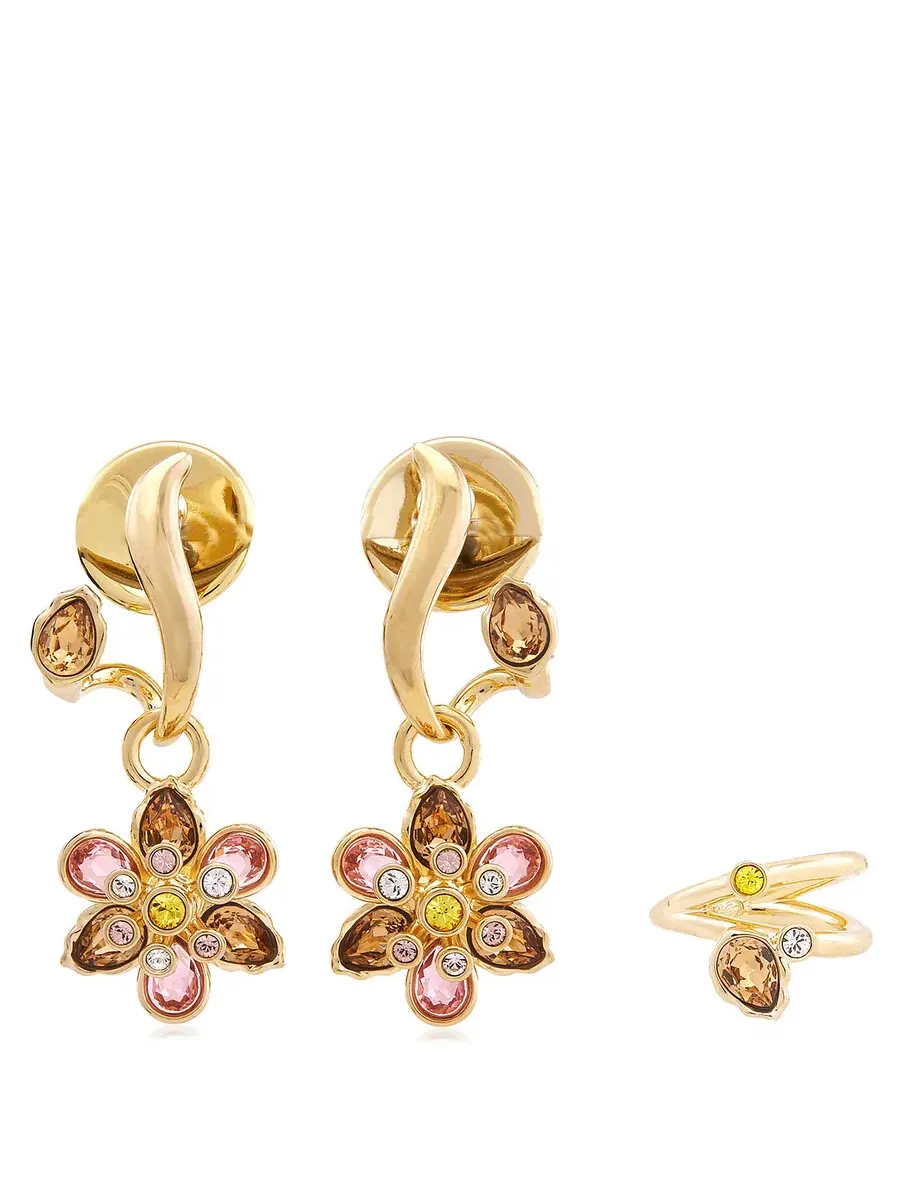 Серьги Swarovski Idyllia с комбинированной огранкой, набор из 3 штук