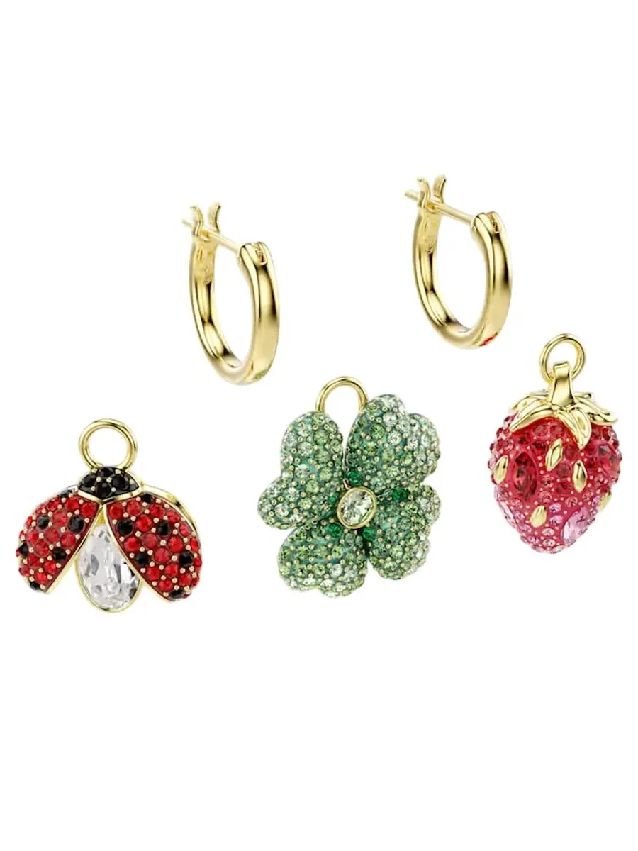 Набор из 3 пар серег-капель Swarovski Idyllia — изображение 1 из 1, оттенок мульти