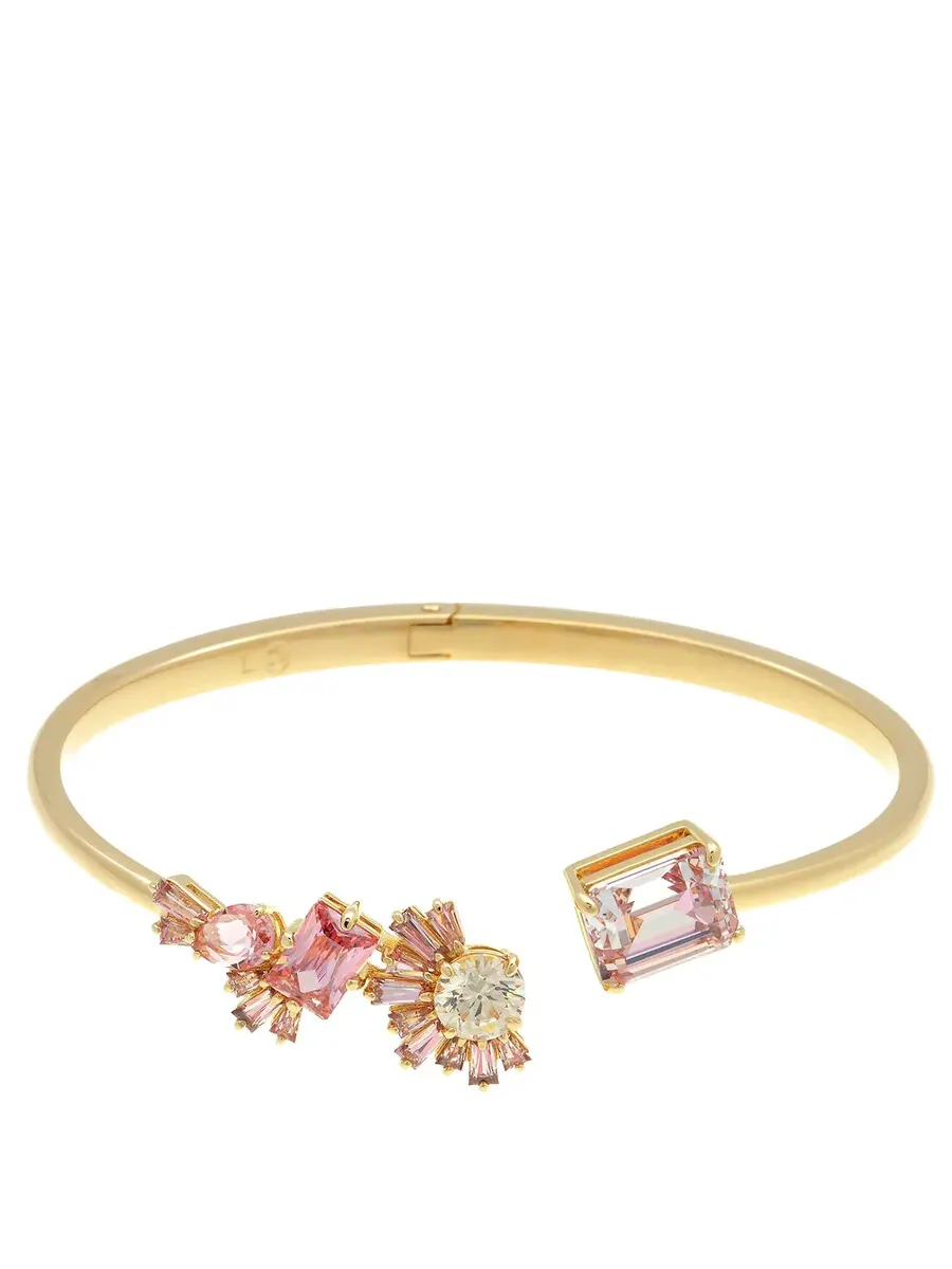 Браслет Gema с разными огранками Swarovski, размер большой — изображение 1 из 4, оттенок золотистый/розовый