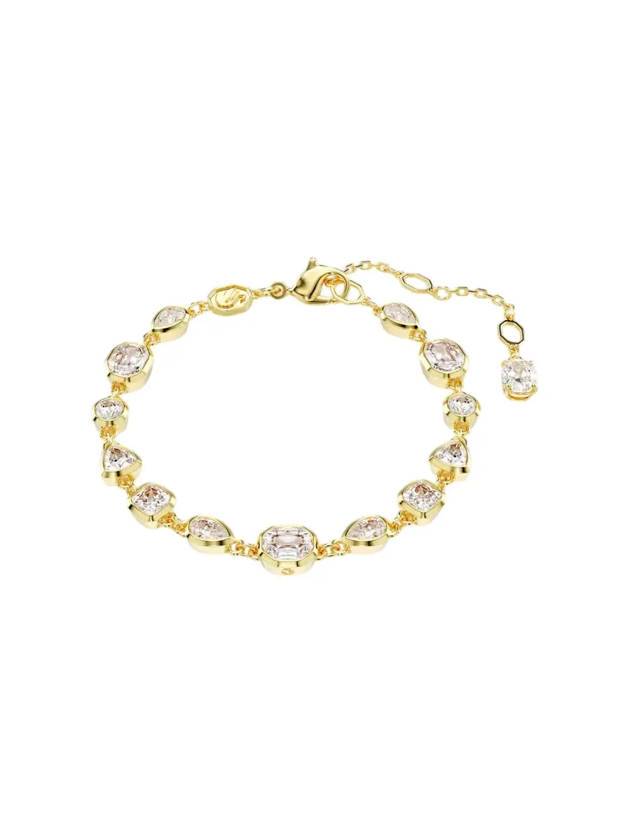 Браслет для тенниса Swarovski с разными огранками Imber, размер средний — изображение 1 из 4, оттенок белый/золотистый