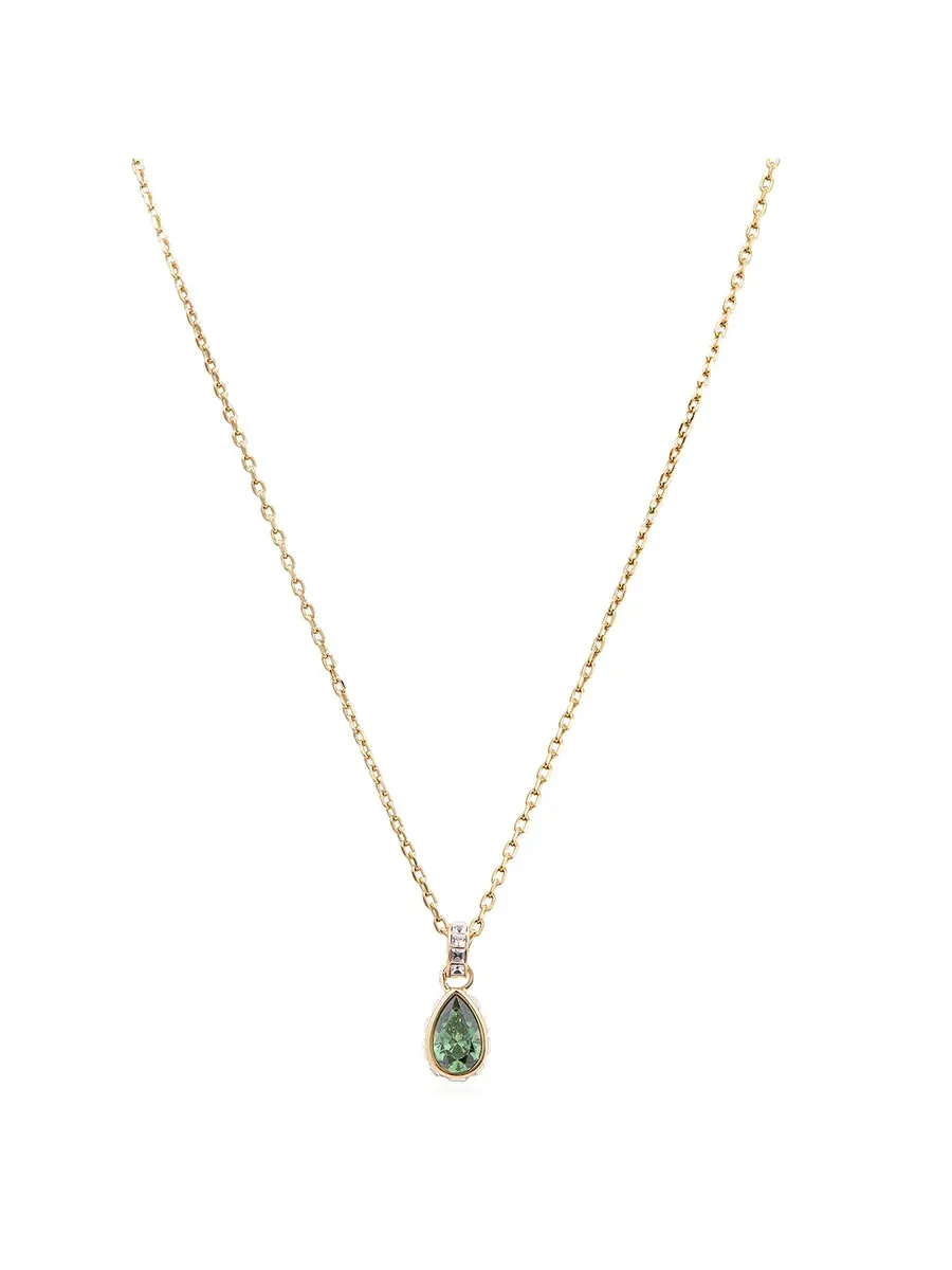 Кулон-ожерелье Swarovski с подвеской в форме груши Stilla — изображение 1 из 4, оттенок зеленый/золотистый