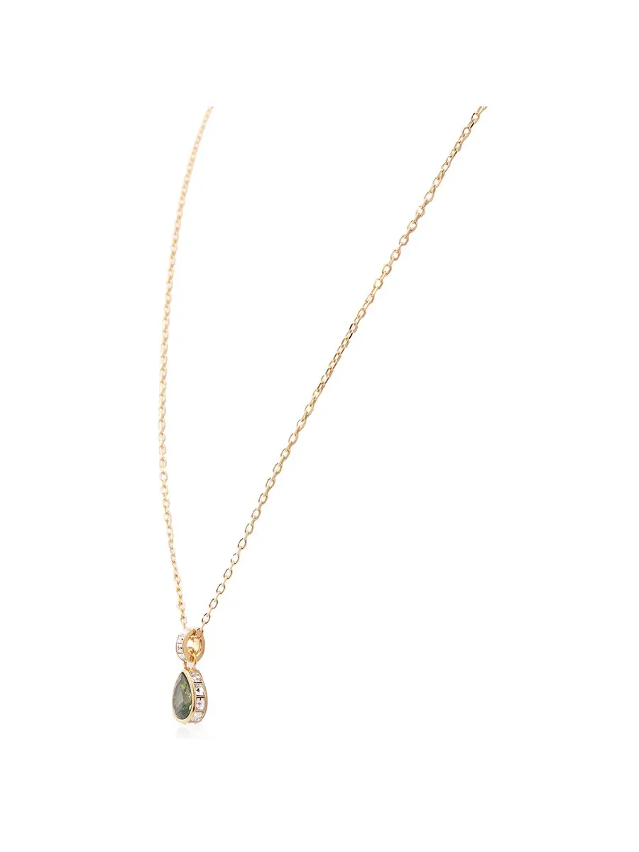 Кулон-ожерелье Swarovski с подвеской в форме груши Stilla — изображение 3 из 4, оттенок зеленый/золотистый