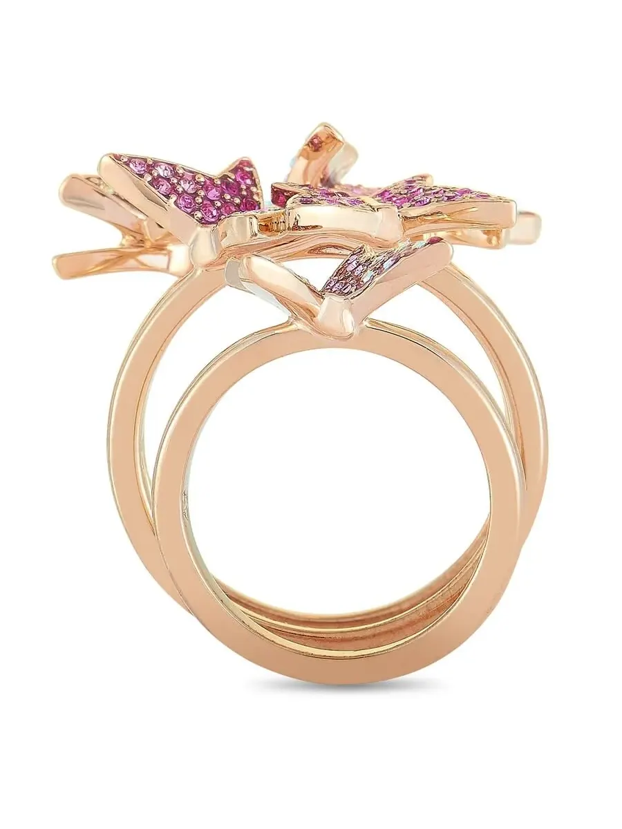 Кольца Swarovski Lilia из нержавеющей стали с розовым и прозрачным кристаллами — изображение 2 из 6, оттенок мульти