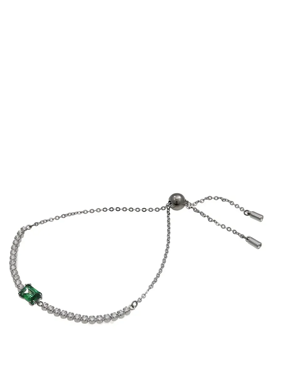 Теннисный браслет Swarovski Matrix Mixed Cuts — изображение 2 из 3, оттенок зеленый/белый