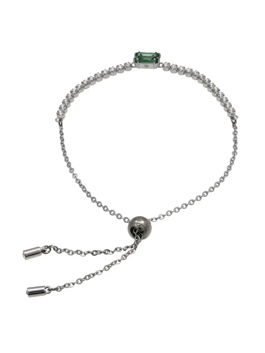 Теннисный браслет Swarovski Matrix Mixed Cuts — изображение 3 из 3, оттенок зеленый/белый