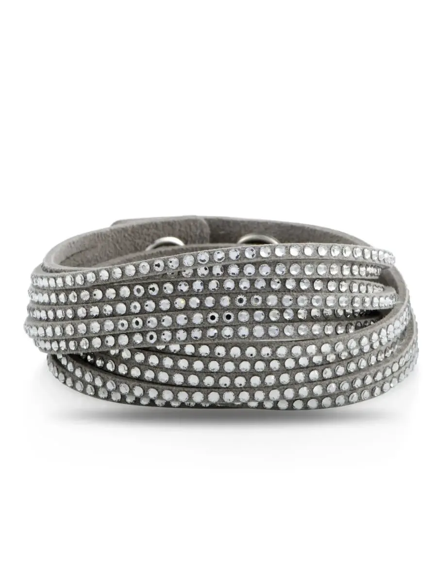 Браслет-обертка Swarovski Slake Grey 2 в 1 из замши 5181989 M Средний — изображение 1 из 4, оттенок мульти