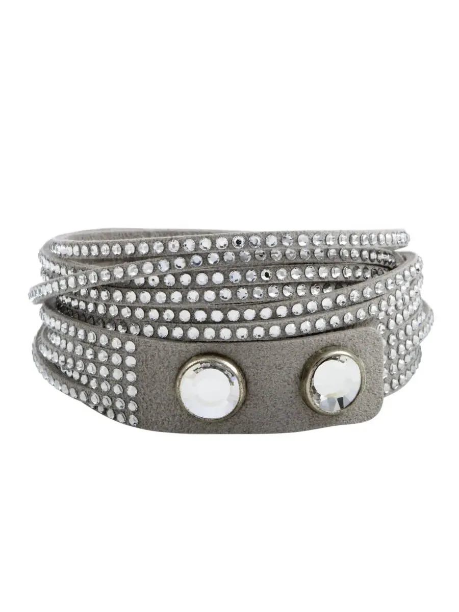 Браслет-обертка Swarovski Slake Grey 2 в 1 из замши 5181989 M Средний — изображение 3 из 4, оттенок мульти