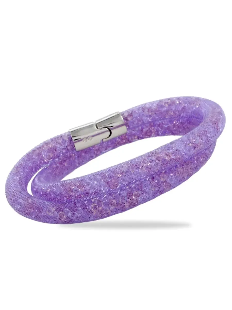 Браслет Swarovski Stardust Mauve двойной 5120044-M - Средний — изображение 1 из 7, оттенок мульти
