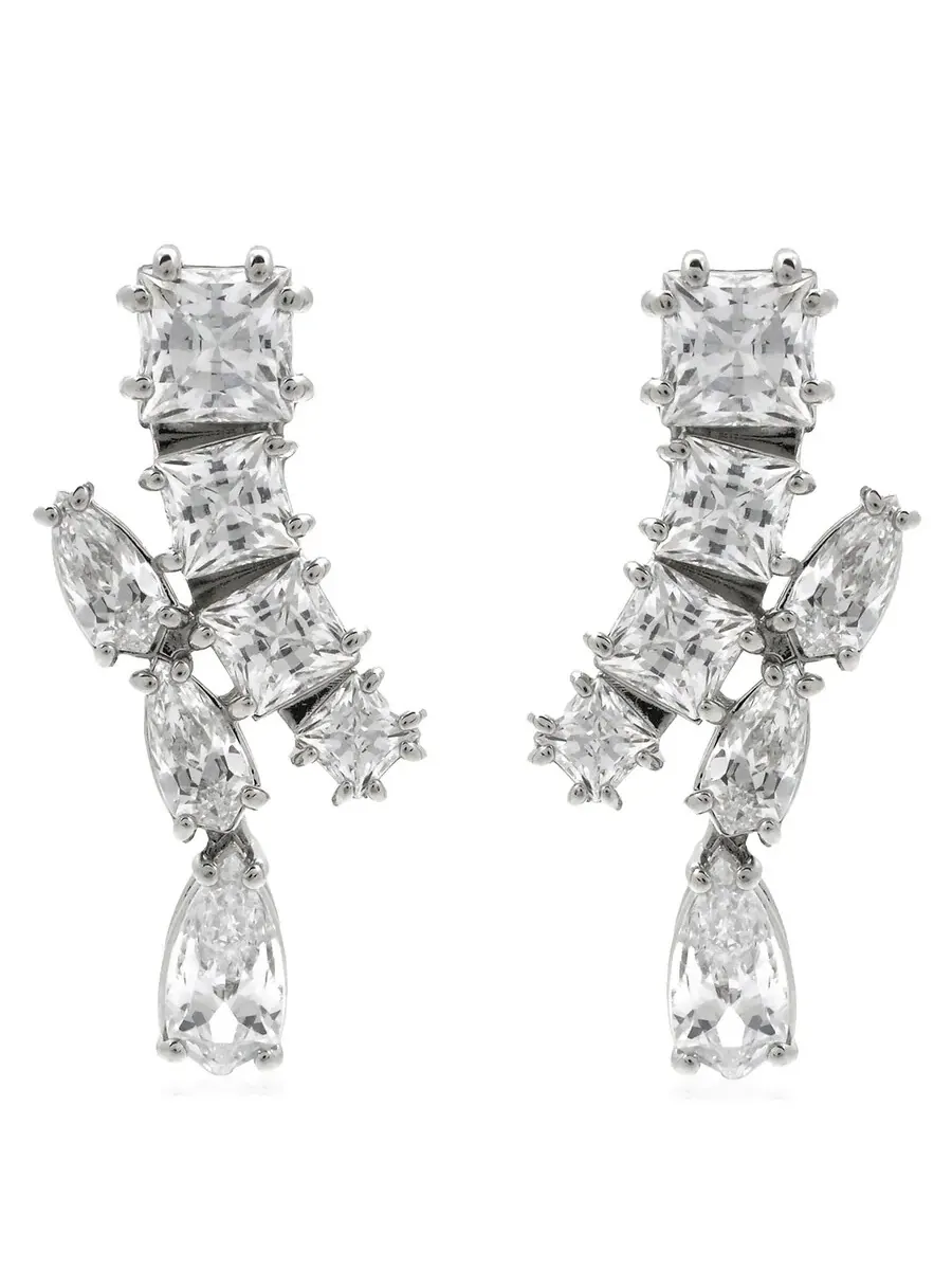 Серьги Swarovski Matrix с проколом, родий — изображение 1 из 4, оттенок серебристый