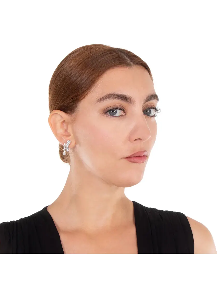 Серьги Swarovski Matrix с проколом, родий — изображение 2 из 4, оттенок серебристый