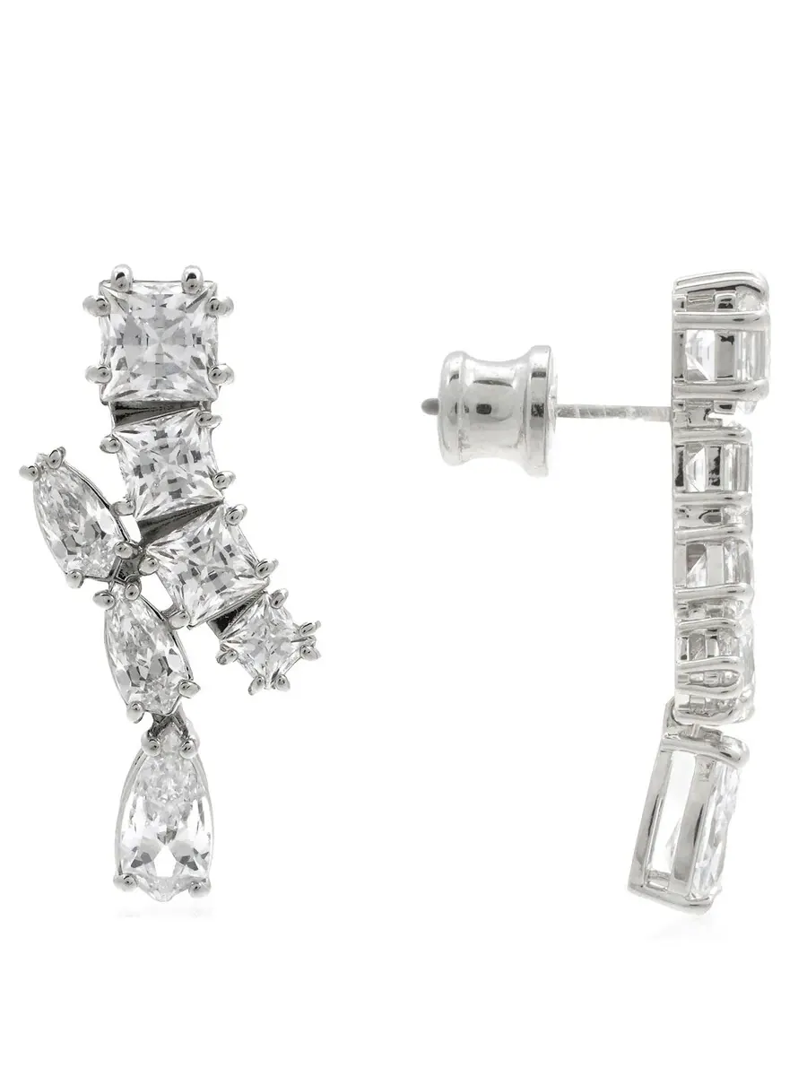 Серьги Swarovski Matrix с проколом, родий — изображение 3 из 4, оттенок серебристый