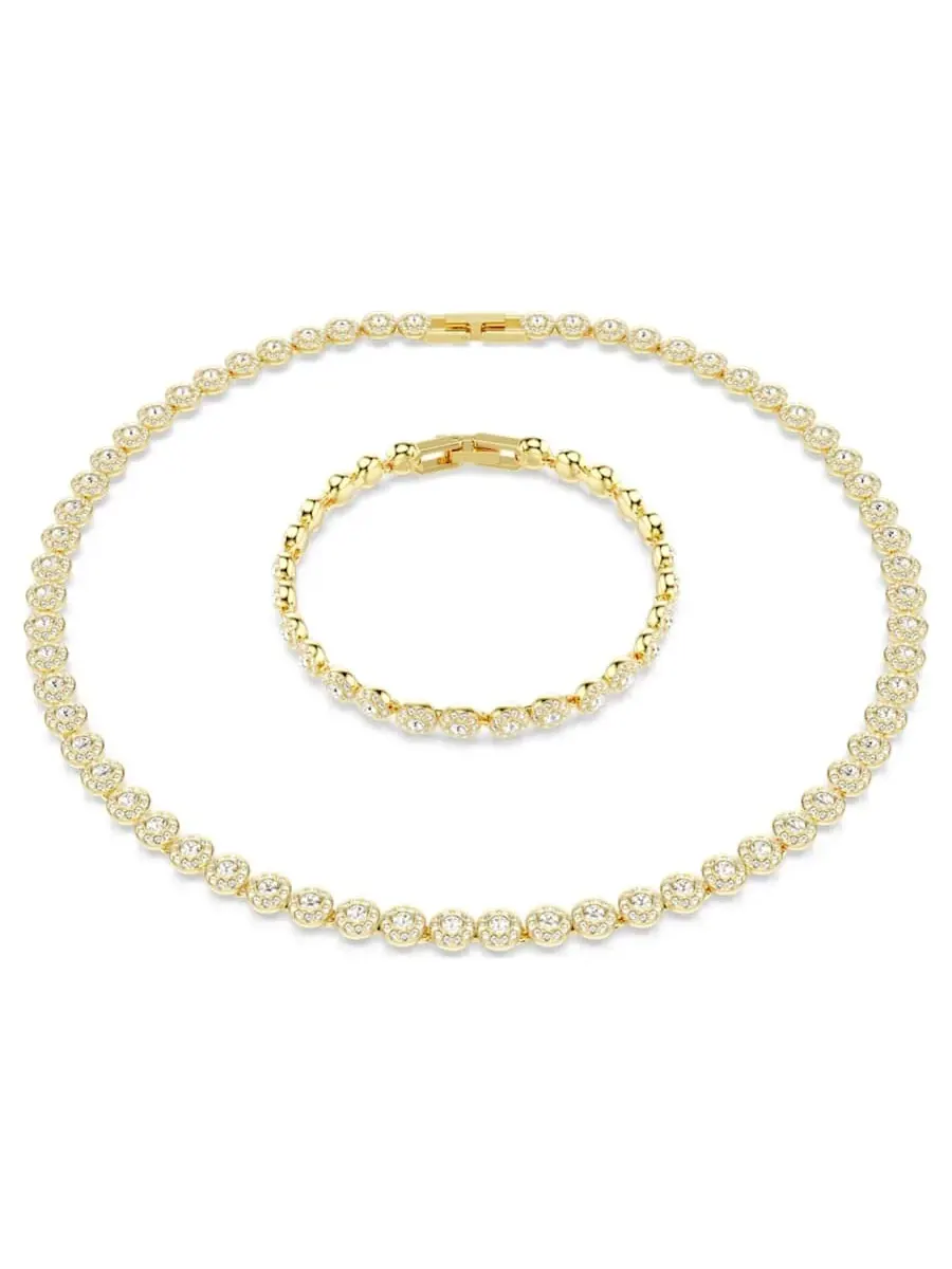 Набор кристаллов Swarovski Una с круглым срезом Angelic — изображение 1 из 5, оттенок белый/золотистый