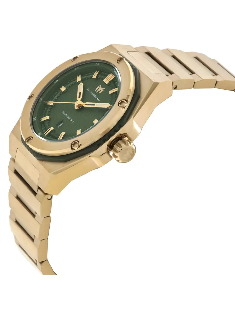 Женские часы Technomarine Coral Quartz с оливково-зеленым циферблатом TM-416044 — изображение 2 из 3, оттенок золотистый
