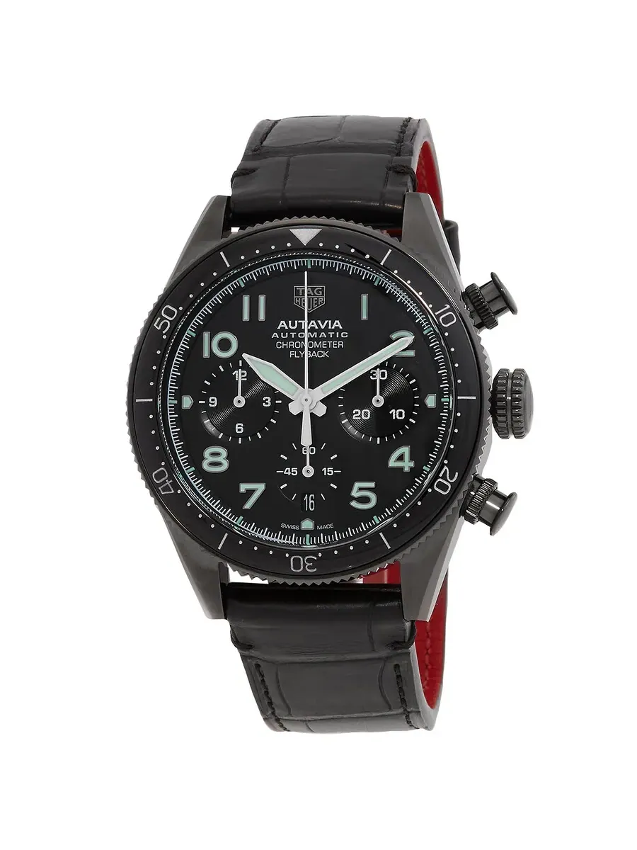 Мужские часы Tag Heuer Autavia Chronograph Automatic с черным циферблатом CBE511C.FC8280 — изображение 1 из 4, оттенок черный