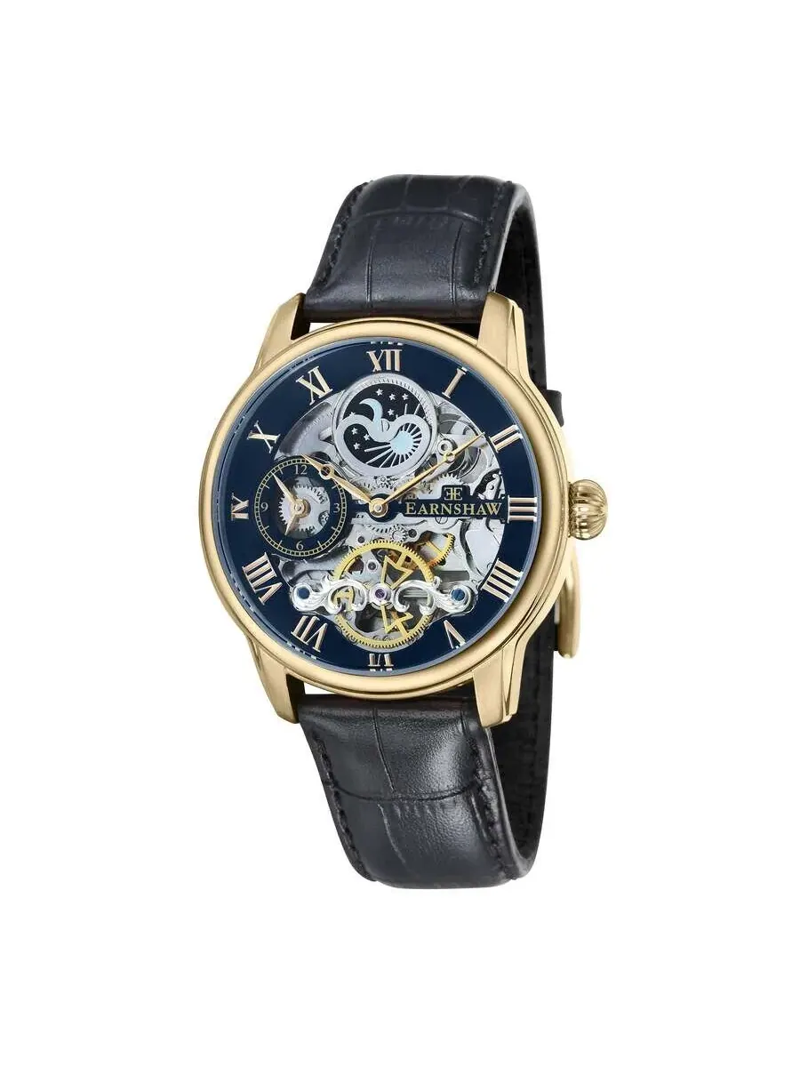 Мужские часы Thomas Earnshaw Longitude с черным циферблатом ES-8006-05 — изображение 1 из 3, оттенок желтый золотистый
