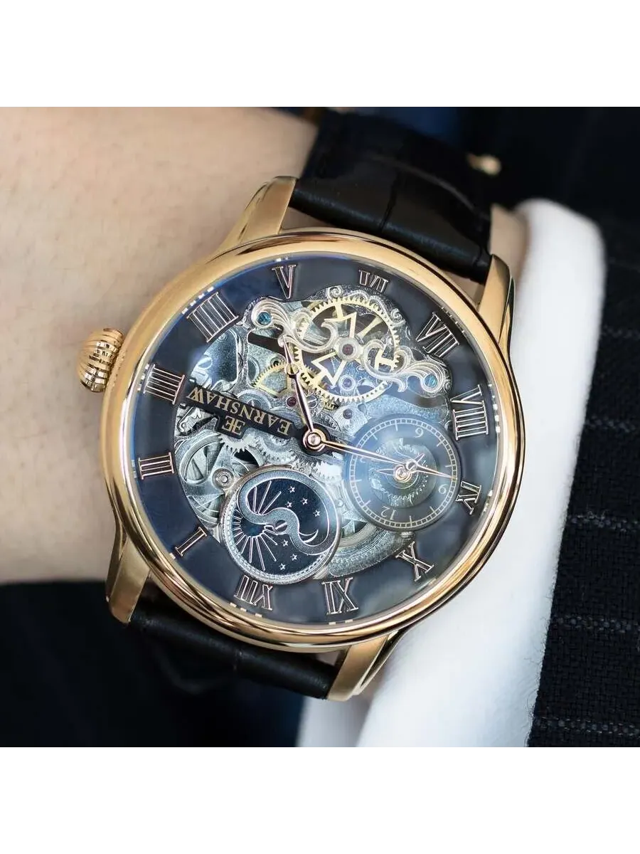 Мужские часы Thomas Earnshaw Longitude с черным циферблатом ES-8006-05 — изображение 2 из 3, оттенок желтый золотистый