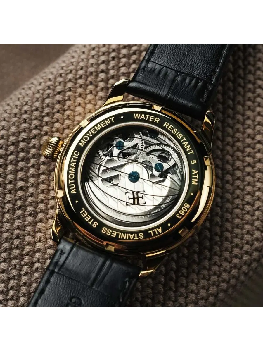 Мужские часы Thomas Earnshaw Longitude с черным циферблатом ES-8063-05 — изображение 3 из 3, оттенок желтый золотистый