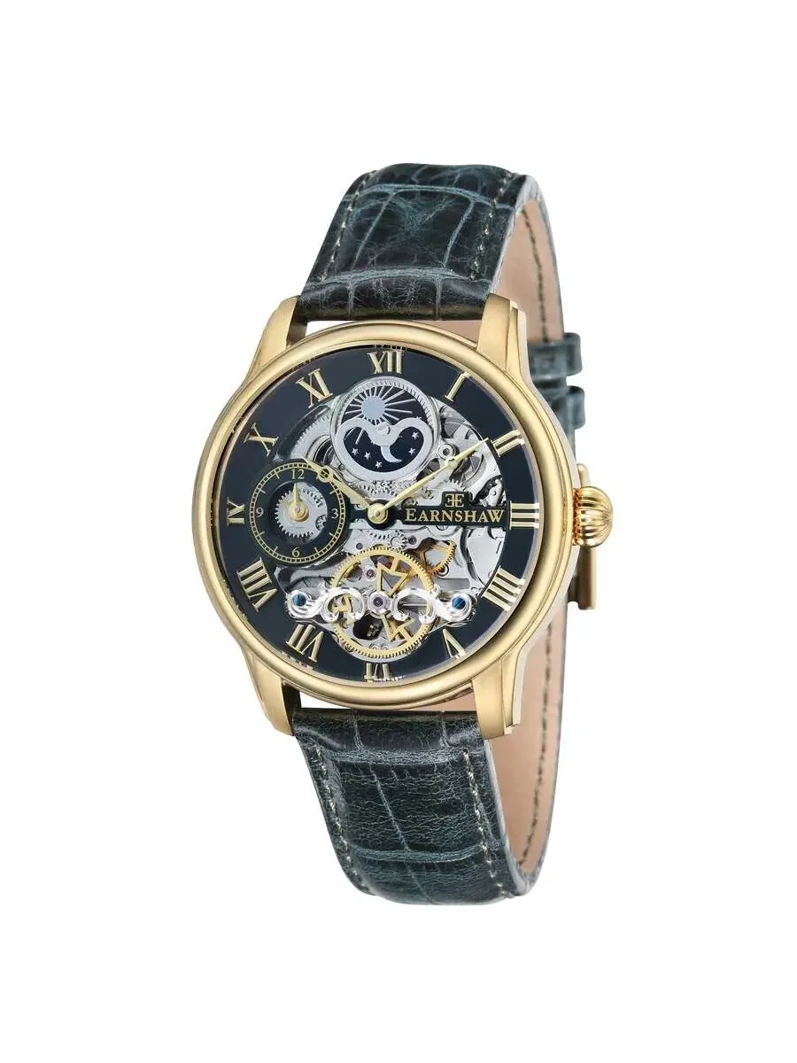 Мужские часы Thomas Earnshaw Longitude с зеленым циферблатом ES-8006-09 — изображение 1 из 3, оттенок желтый золотистый