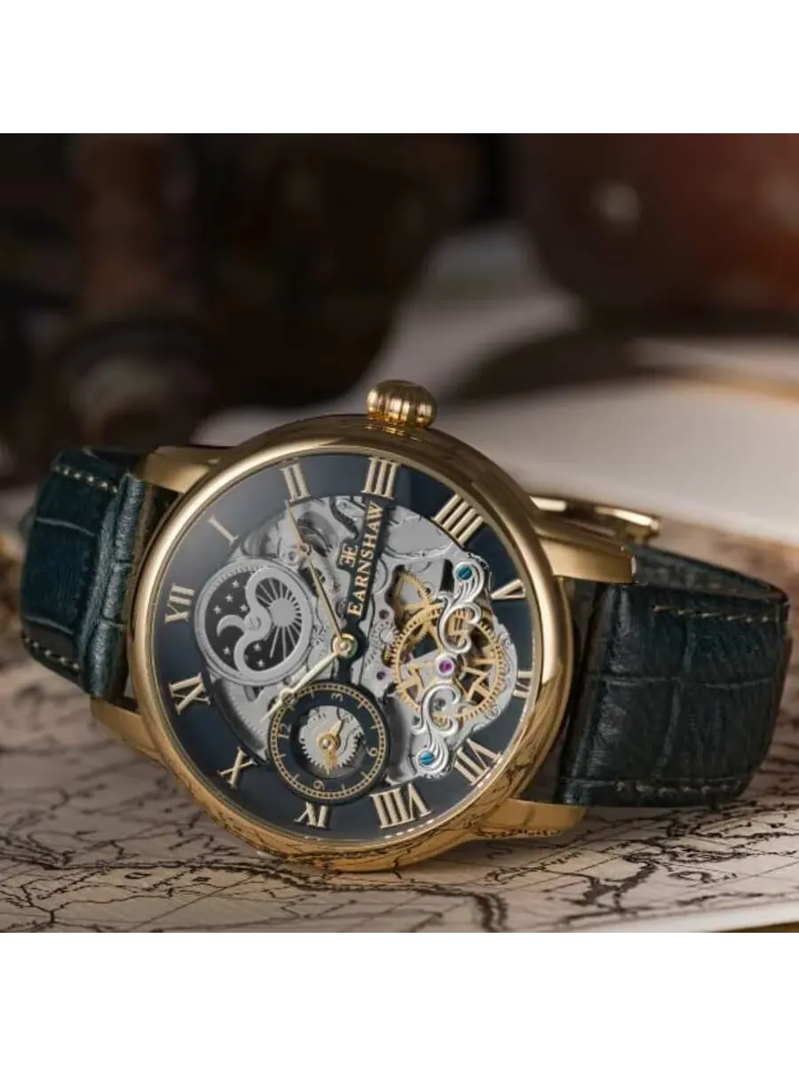 Мужские часы Thomas Earnshaw Longitude с зеленым циферблатом ES-8006-09 — изображение 2 из 3, оттенок желтый золотистый